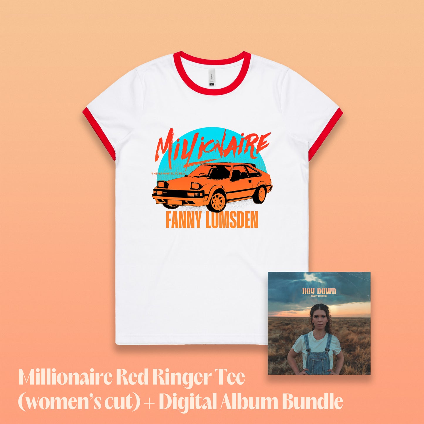 Millionaire Red Ringer (Women's Cut) + Digital Album Bundle