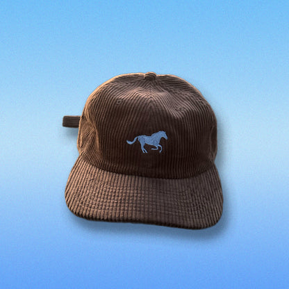 Caps By Fanny: wee horse on Walnut Cord Cap