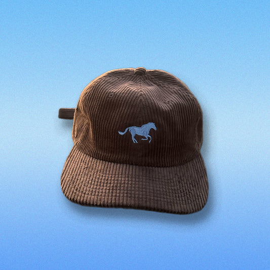 Caps By Fanny: wee horse on Walnut Cord Cap